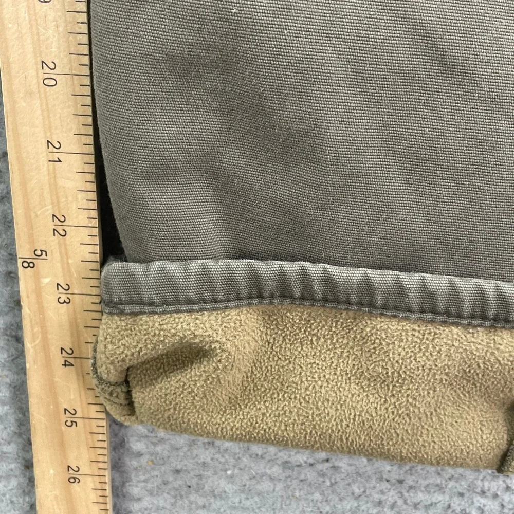 Weatherproof‎ Vintage Canvas Pants Mens 34x28 Olive Green Excellent Fleece Lined